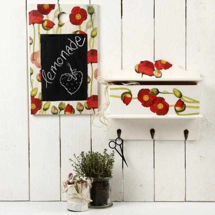 Schoolbord met decoupage