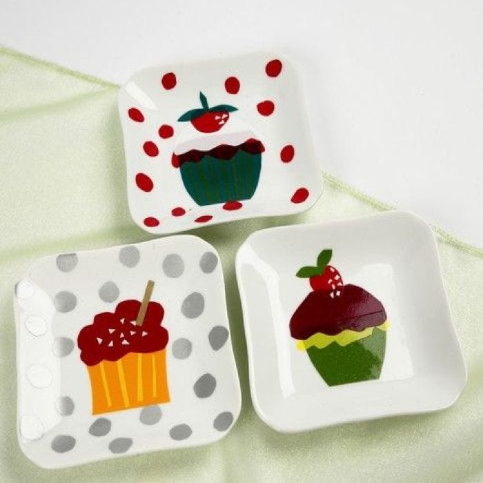 Gebaksbordje gedecoreerd met Cup Cakes
