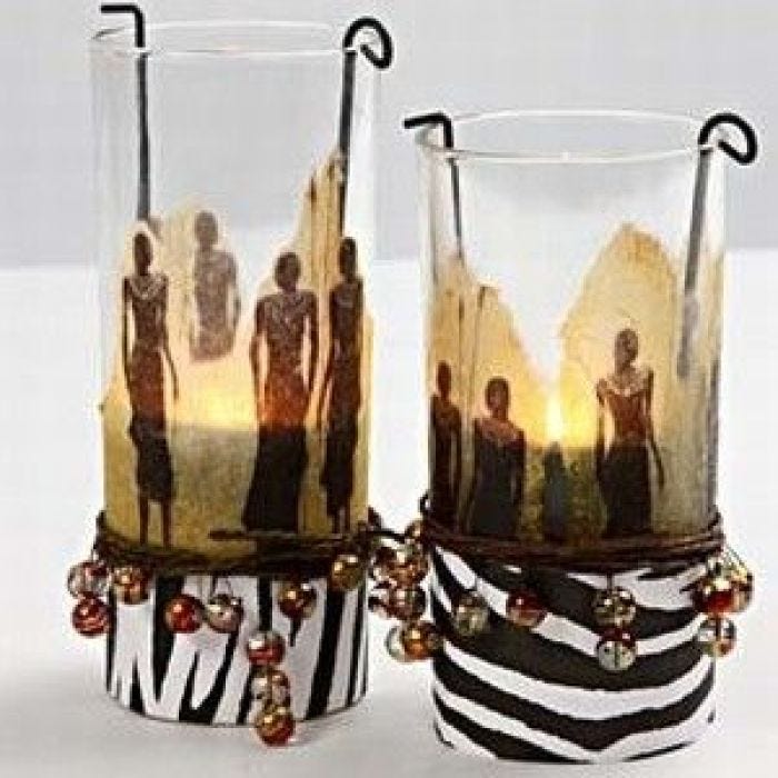 Cylinder glas met servetten decoupage