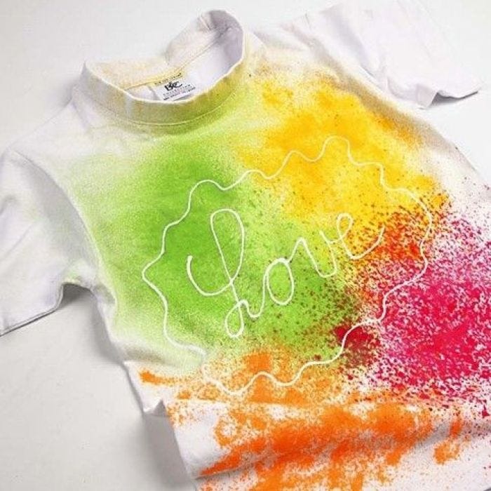 T-Shirt met Spray Color