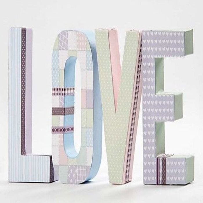 Letters van karton met Vivi Gade Design Papier