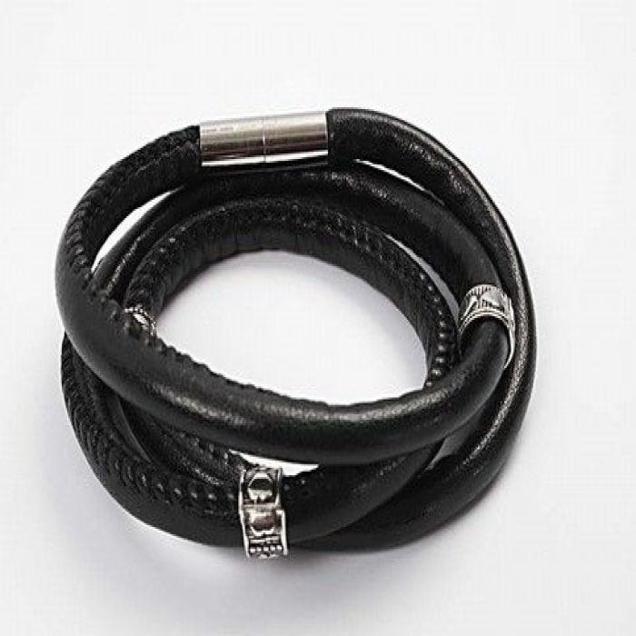 Trendy armband van leer met magnetische sluiting