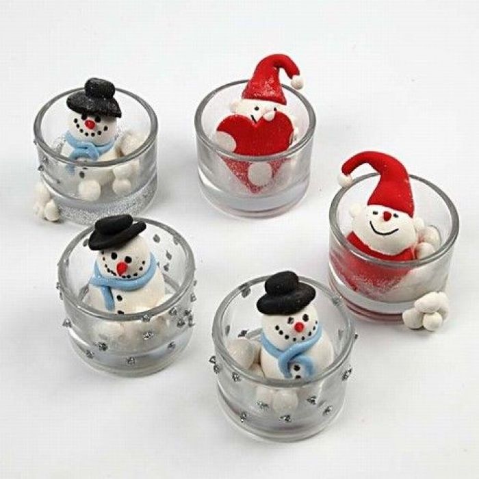 Silk Clay figuren in waxinelichten