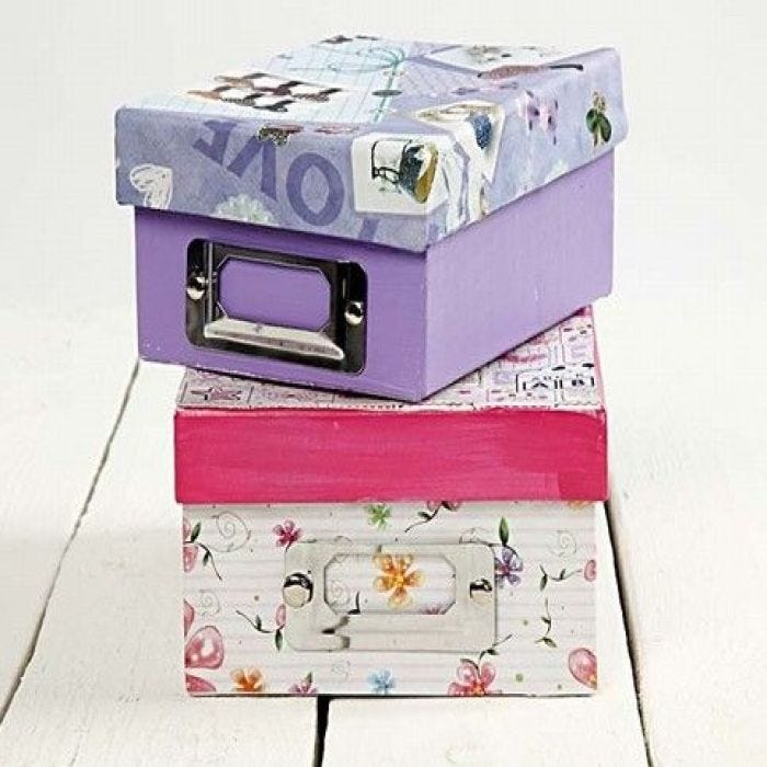 Decoupage op archiefdozen