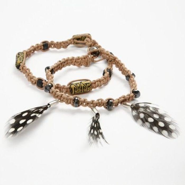 Gevlochten leren armband