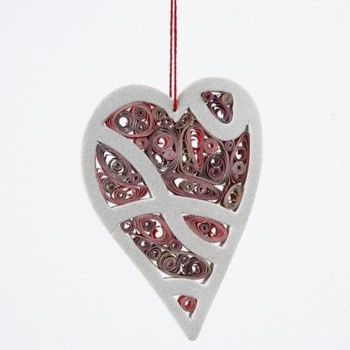 Quilling in een hartvormige lijst