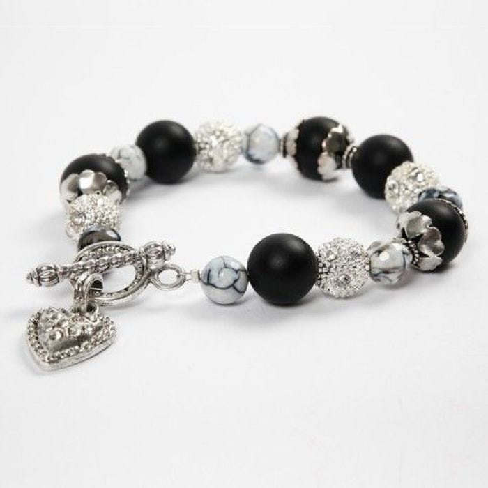 Armband met kapittelslot met hart