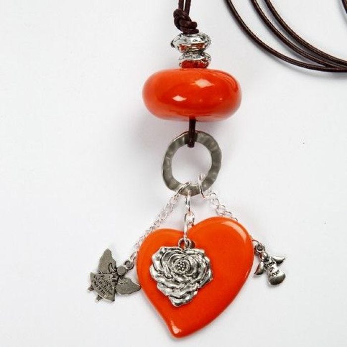 Ketting met trend keramiek kralen