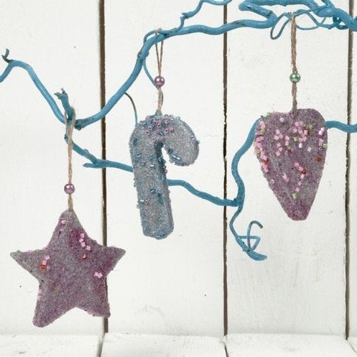 Hangende Kerstdecoraties met veel glitter