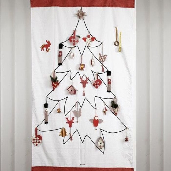 Een kerstboom voor aan de muur