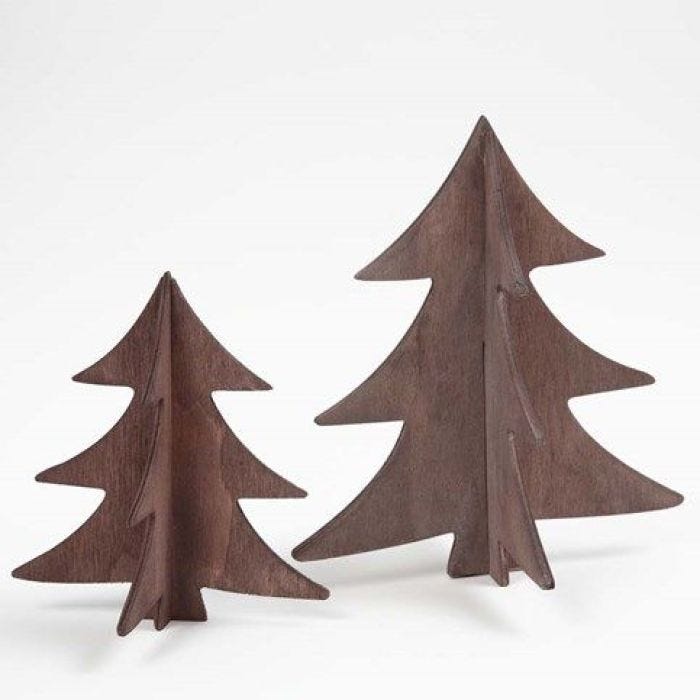 Een houten kerstboom