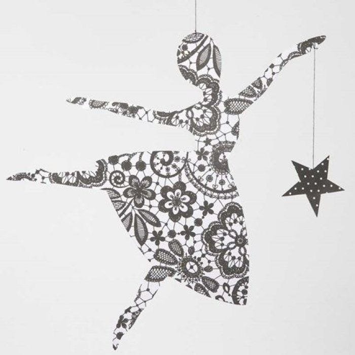 Een Paris Design papieren ballerina met ster