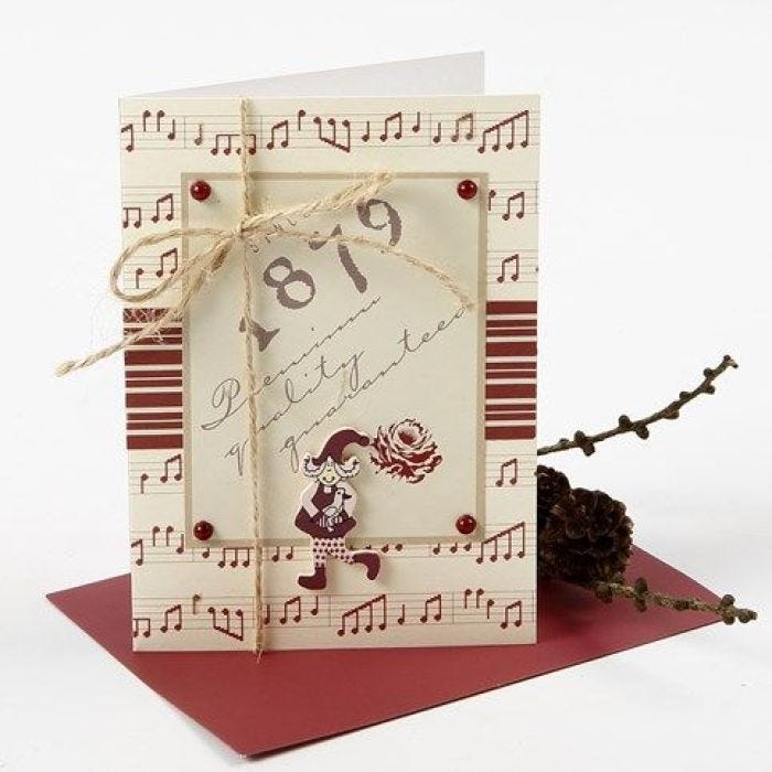 A Christmas Card with Vivi Gade Design Paper and Wooden Pixie