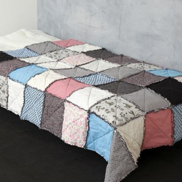 Quilt gemaakt van Design katoen met zichtbare naden