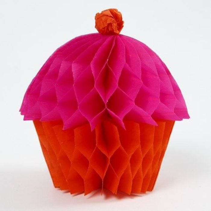 Een Cupcake gemaakt van Concertina Papier