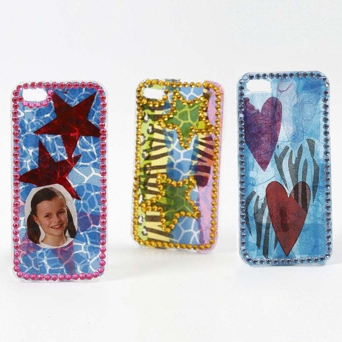 Decoupage en bling op een iPhone hoes