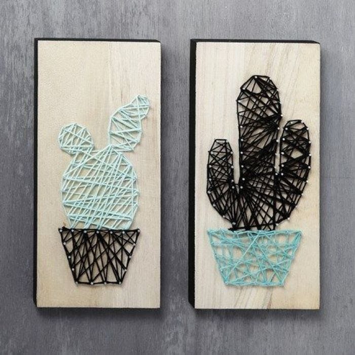 String Art op houten ikonen