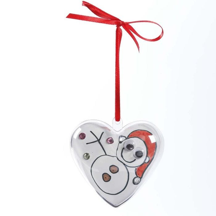 A two-piece transparent Plastic Heart hanging Decoration