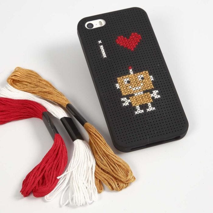 Een geborduurde iPhone hoes