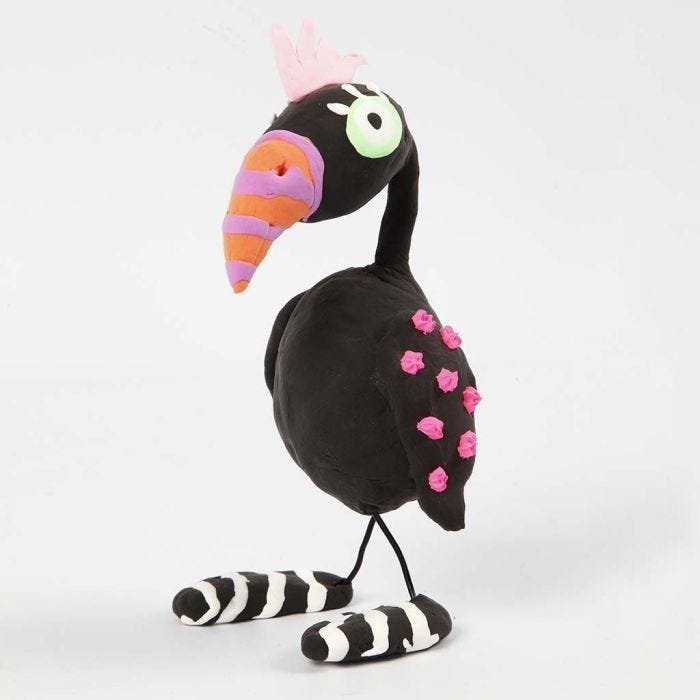 Tropische vogel van styropor en Silk Clay