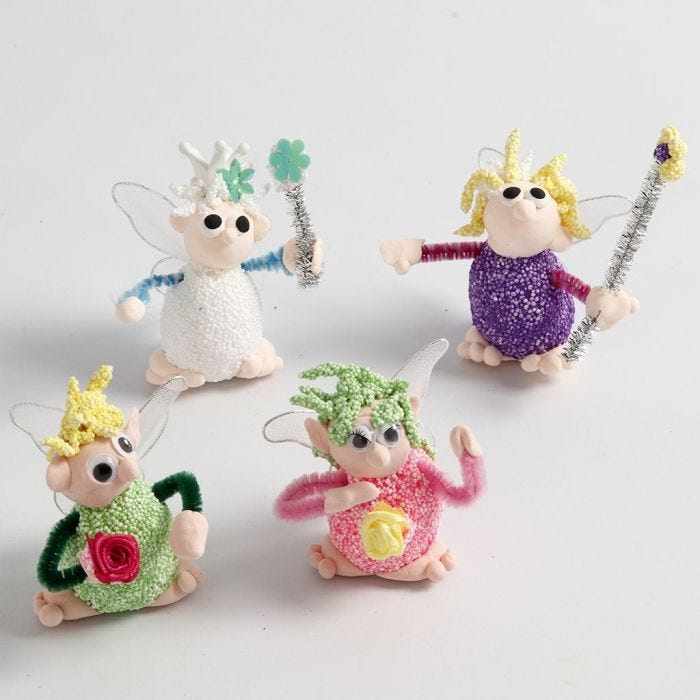 Elfjes van styropor, Silk Clay en Foam Clay