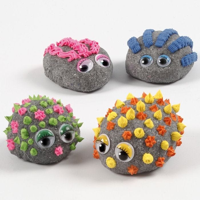 Stone Clay dieren gedecoreerd met Silk Clay Creamy