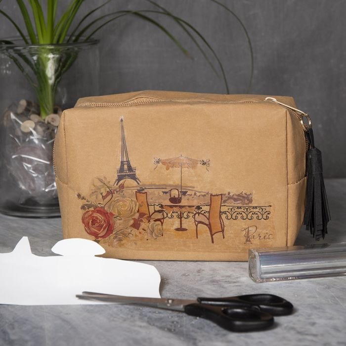 Make-up tas van Faux Leather papier gedecoreerd met transfer papier