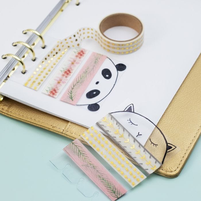 Houder voor masking tape van hard folie voor bullet journal en planner