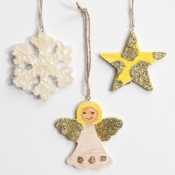 Hangende Kerstdecoraties met Glitter 