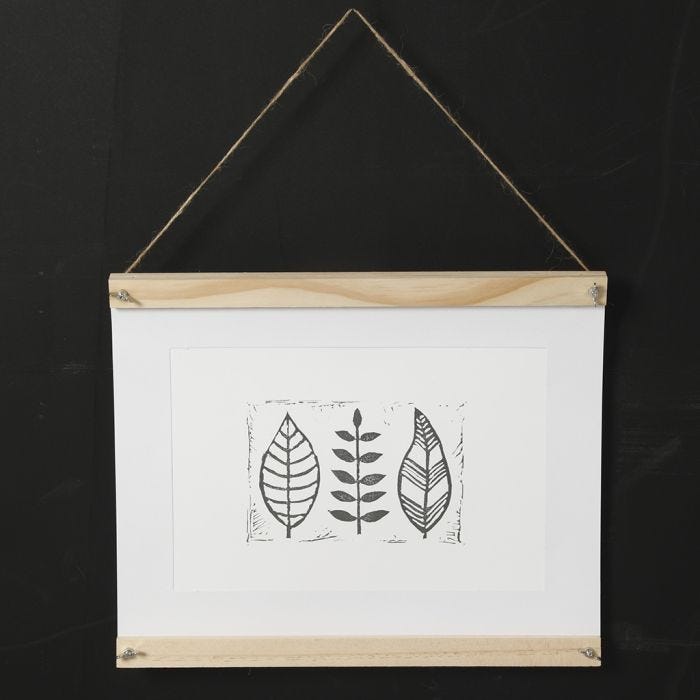 Zelfgemaakt stempel van een blad