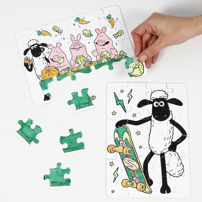 Shaun het Schaap puzzel om te kleuren