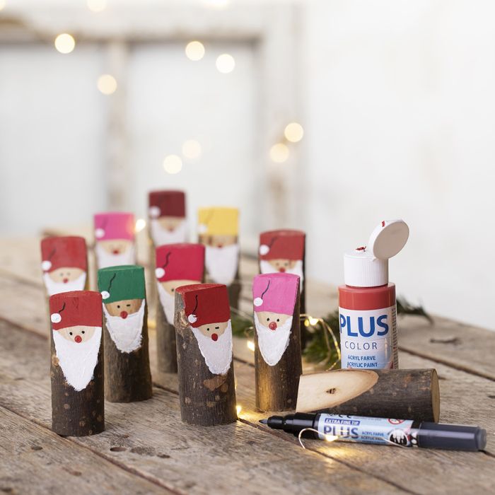 Kerstman van een geschilderde houten stokje