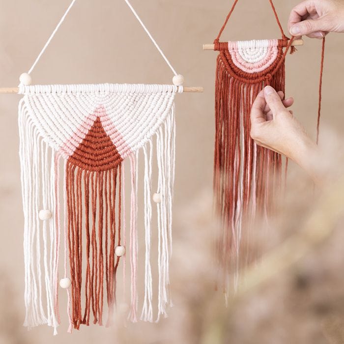 Macramé wandhanger in twee maten