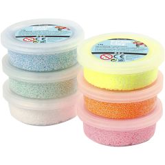 Foam Clay®, glitter, pastelkleuren, 6x14 gr/ 1 doos