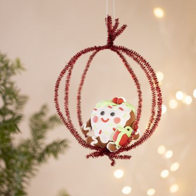 Kerstdecoratie met peperkoekhartje van Silk Clay®