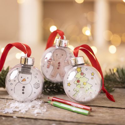 Kerstballen met tekeningen