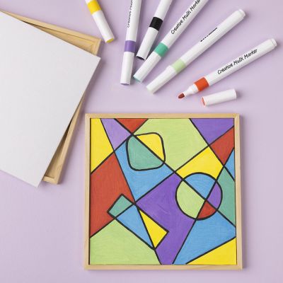 Geometrisch kunstwerk op canvas paneel