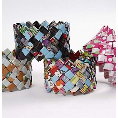 Gevlochten armband van pakpapier