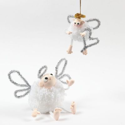 Een pompom engel met Silk Clay en chenille