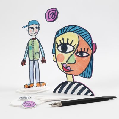 Een uitgesneden figuur van foamboard