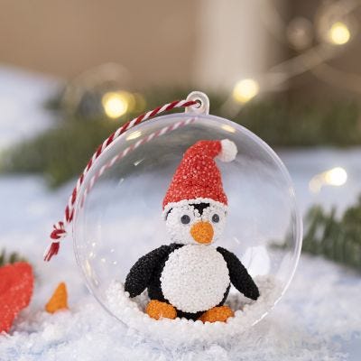 Kerstbal met pinguïn van Foam Clay®