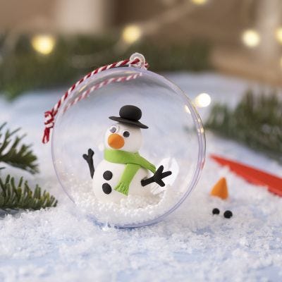 Kerstbal met sneeuwpop van Silk Clay®