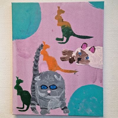Schilderen op doek met sjabloonprint