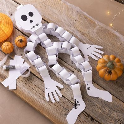 Papieren skelet voor Halloween