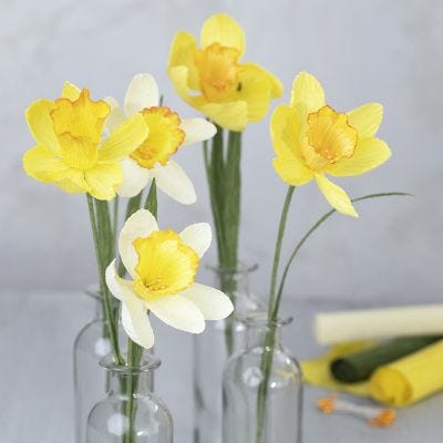 Narcissen van crêpepapier