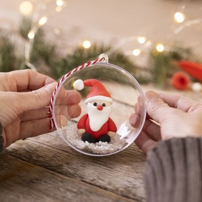 Kerstbal met de Kerstman van Silk Clay®