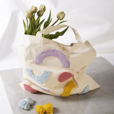 Draagtas met punch needle