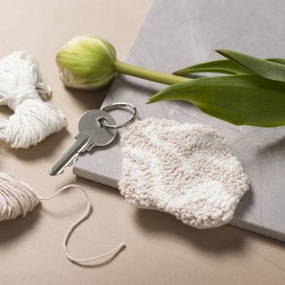 Sleutelhanger gemaakt met de punch needle techniek