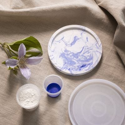 Rond dienblad met marmereffect