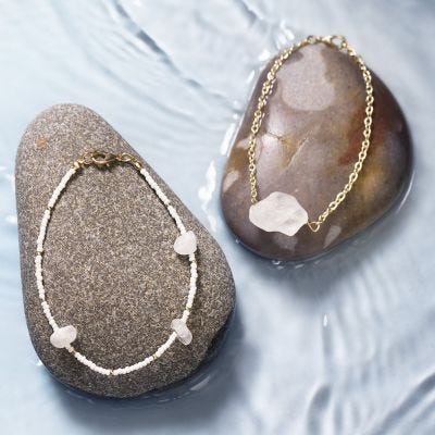 Armband met bergkristal en rocailles